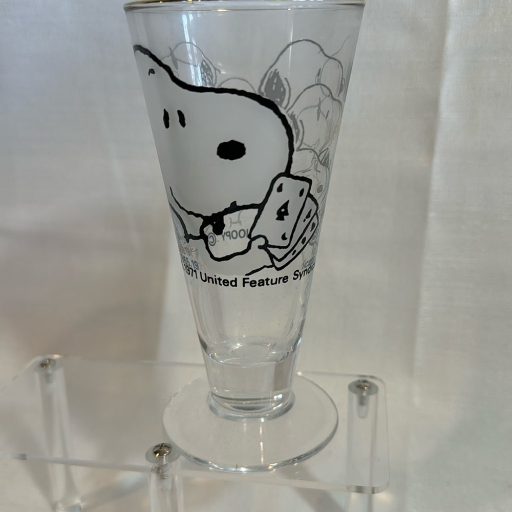 Peanuts Snoopy Sasaki Glass from Camp‎ Snoopy in Minnesota Snoopy Poker Gold Rim